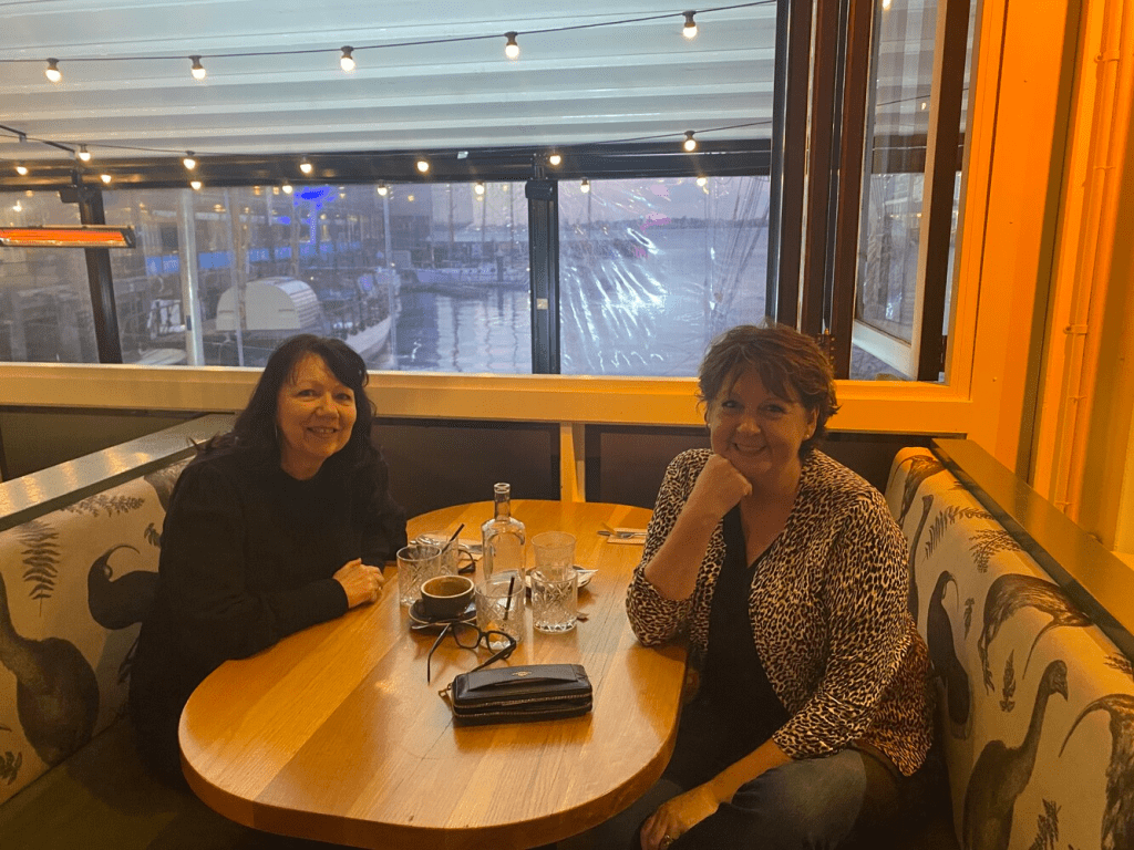 Catching up with friends while taking time out